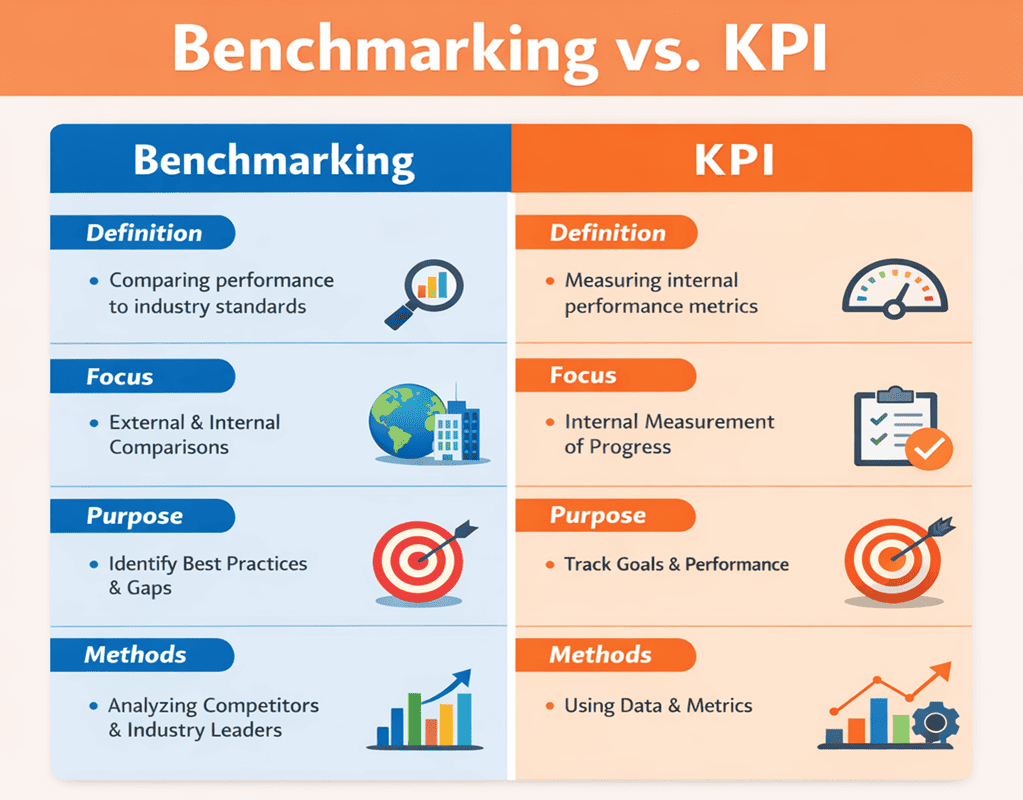 benchmarking vs kpi
