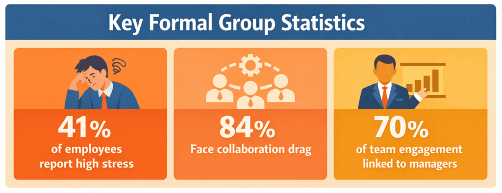 infographic showing key formal group statistics